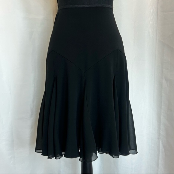JOSEPH Ribkoff black A-line handkerchief skirt Sz 8 - Picture 2 of 10